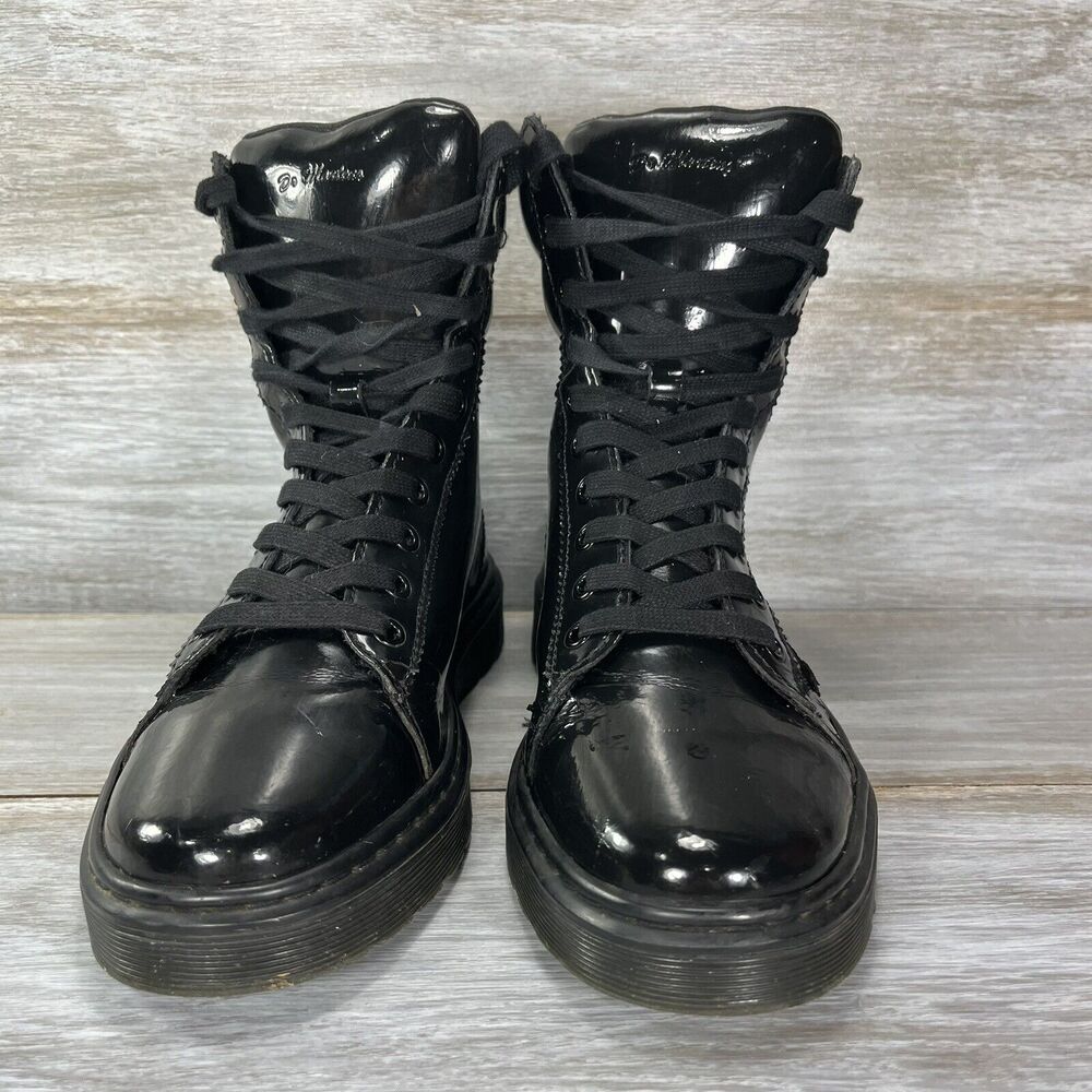 Dr. Martens Women’s Fade Pony Paten Lamper Italian Hair On Leather Boots Size 7 - Picture 3 of 13